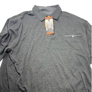Thomas Dean XXL‎ Gray Long Sleeve Polo Shirt Menswear NWT